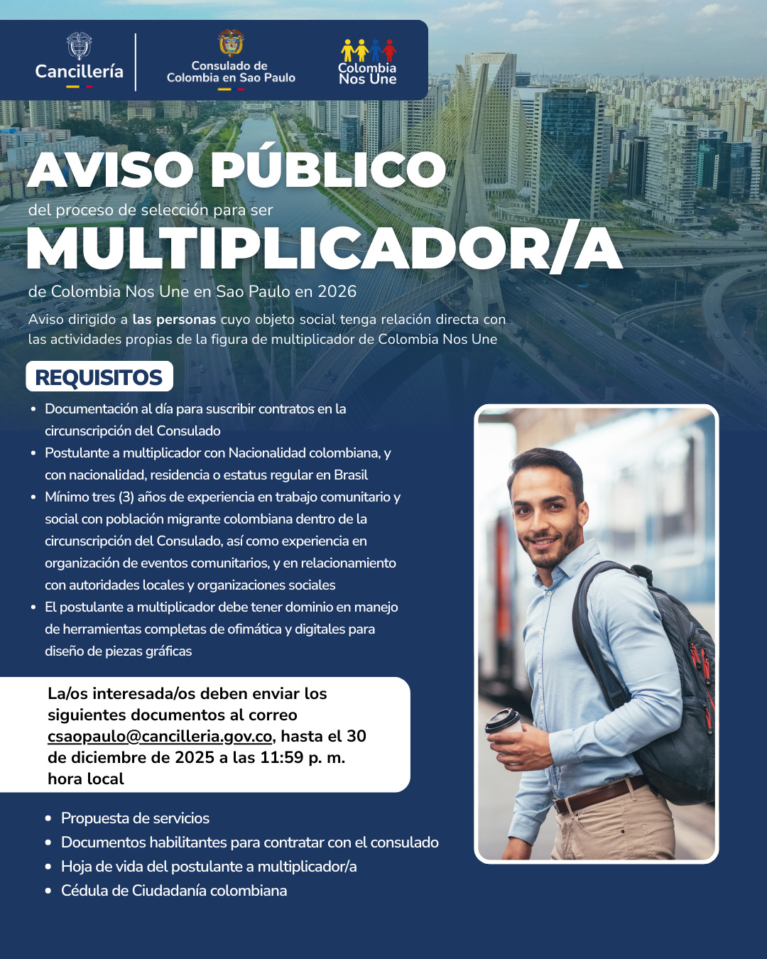 Convocatoria multiplicador Colombia Nos Une - Sao Paulo