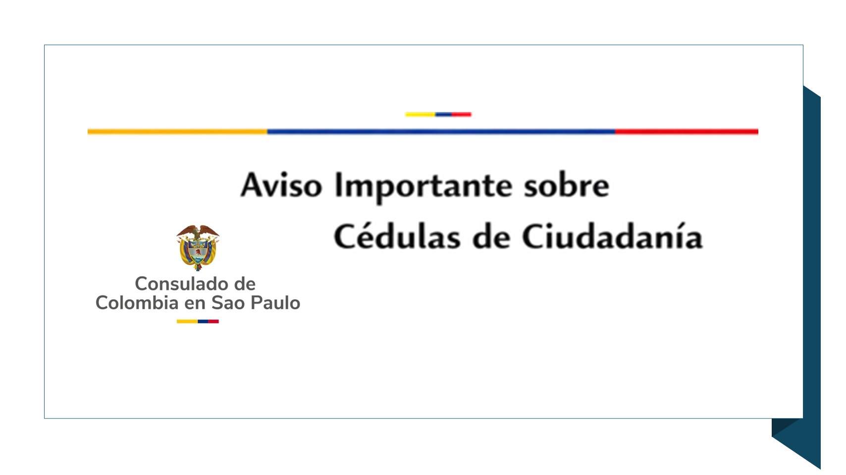 Suspensión temporal de la entrega de cédulas en el Consulado de Colombia en Sao Paulo