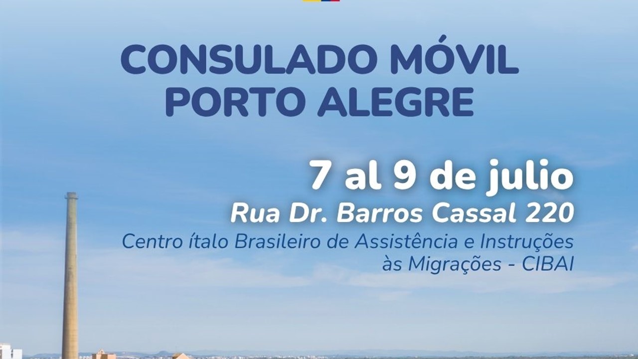 Consulado Móvil en Porto Alegre (RS) – 7 al 9 de julio de 2026