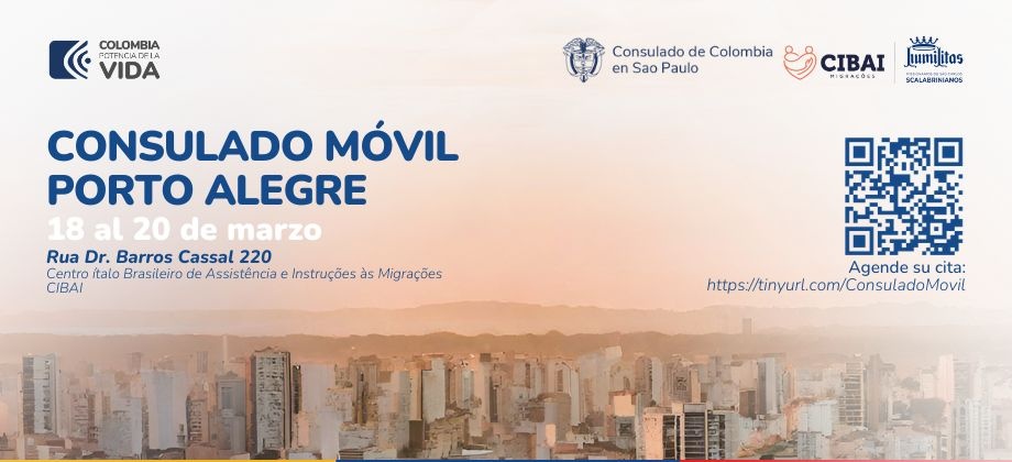 Consulado Móvil en Porto Alegre se realizará del 18 al 20 de marzo de 2024