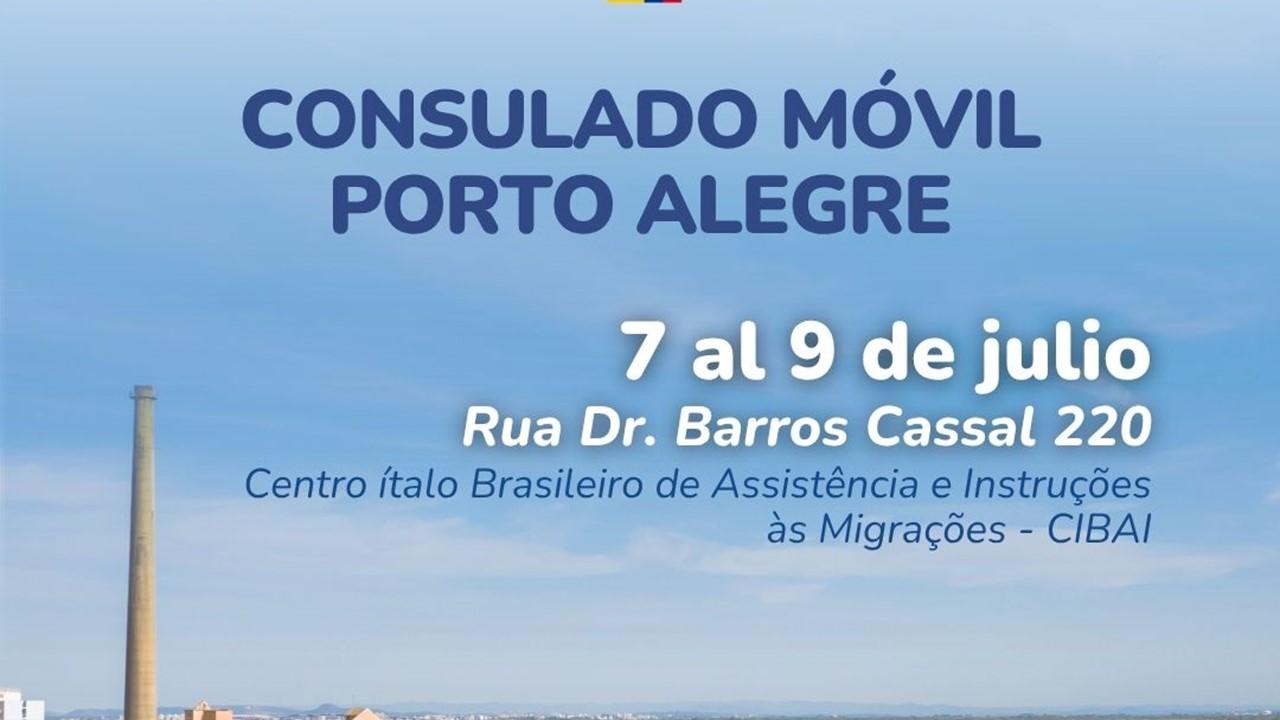 Consulado Móvil en Porto Alegre (RS) – 7 al 9 de julio de 2026