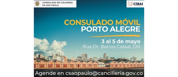 Consulado Móvil en la ciudad de Porto Alegre el 3 y 5 de mayo de 2023