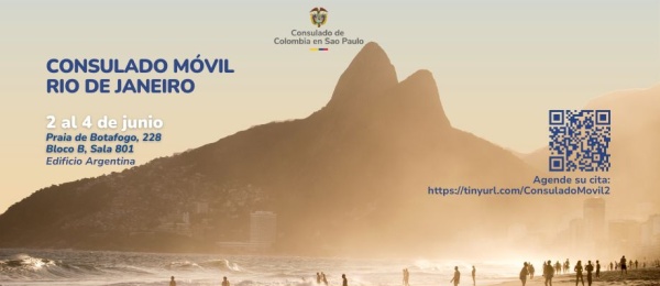 El Consulado de Colombia en Sao Paulo realizará un Consulado Móvil en Río de Janeiro del 2 al 4 de junio de 2025