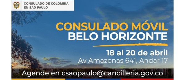 Jornada de Consulado Móvil en Belo Horizonte del 18 al 20 de abril de 2023