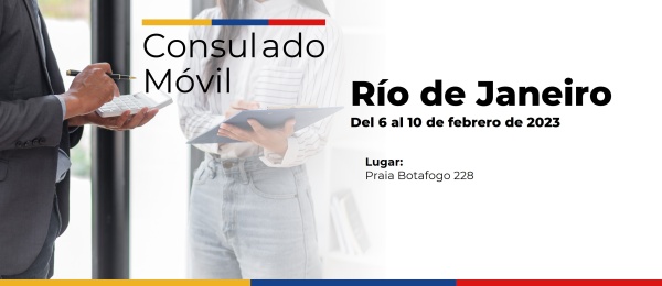 Consulado de Colombia en Sao Paulo realizará un Consulado de Móvil en Río de Janeiro, del 6 al 10 de febrero de 2023