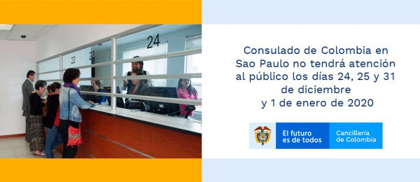 Consulado de Colombia en Sao Paulo no tendrá atención al público