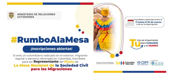 El Consulado de Colombia en São Paulo invita a los connacionales en Brasil a postularse como representante en el Piloto de la Mesa Nacional de la Sociedad Civil para las Migraciones